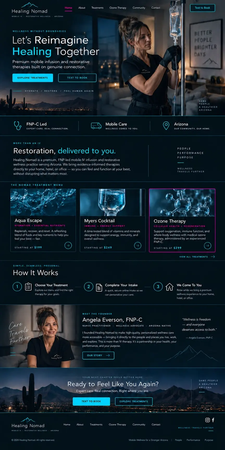 Clinical After Dark: the concept mockup for Healing Nomad